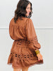 Brown Open Lace Mini Dress (Reg)