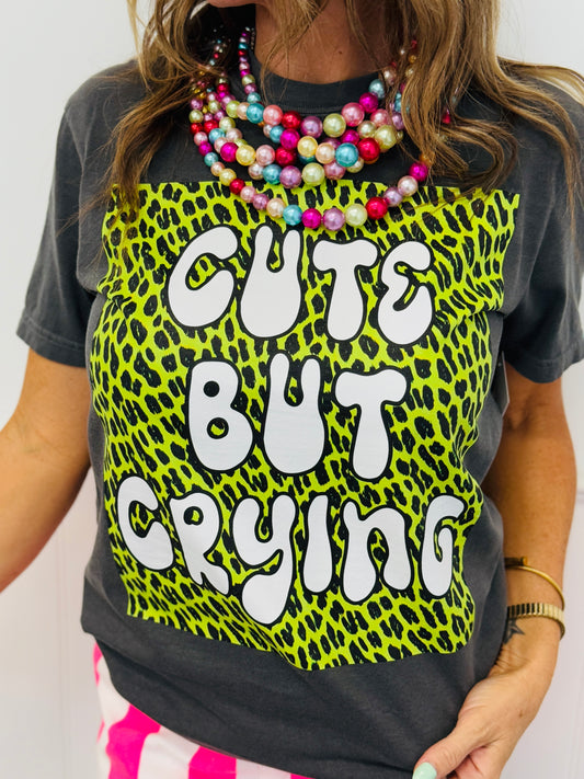 Cute But Crying Leopard Tee (Reg. and Plus)
