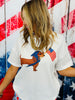 White Patriotic Pup Waffle Tee (Reg & Plus)