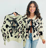 Duo Front Tie Leopard Sweater Cardigan (Reg)-2 Colors