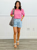 Light Denim Scalloped Hem Shorts (Reg.)