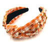 Orange & White Gingham Candy Corn Headband