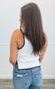 Off White Contrast Trim Tank Top (Reg.)