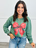 Green Sweatshirt With Red Bow (Reg. and Plus)