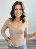 Striped Scooped Neck Long Sleeve Top (Reg.) - 3 Colors