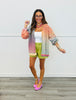 Rainbow Striped Long Sleeve Cardigan (Reg.)