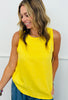 Yellow Rhinestone Sleeveless Blouse (Reg. and Plus)