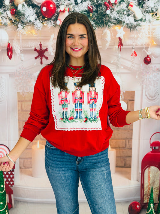 Red Nutcracker LS Top (Reg. and Plus)