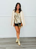 Champagne Satin Polka Dot Cami Top (Reg.)