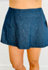 Mid Waist Dark Denim Skort (Reg.)