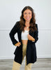 Black Buttonless Longline Blazer (Reg.)