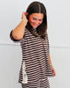 Striped Lace Side Slit Top (Reg. and Plus) - 6 Colors