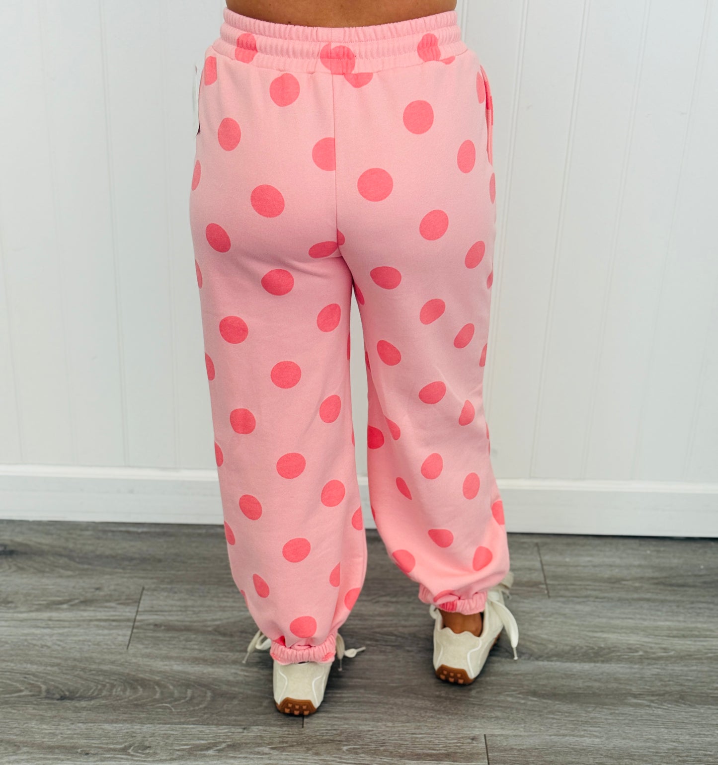 Pink Polka Dot Jogger Sweat Pants (Reg.)