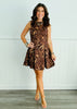 Brown Leopard Mini Skater Skirt Dress (Reg.)