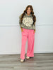Taffy Pink Fold Over Sweat Pants (Reg.)