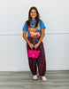 Maroon/Blue Polka Dot Drawstring Pants (Reg.)