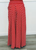 Red/White Chevron Striped Palazzo Pants (Reg & Plus)