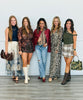 Brown Floral Printed Mesh Button Up Top (Reg.)