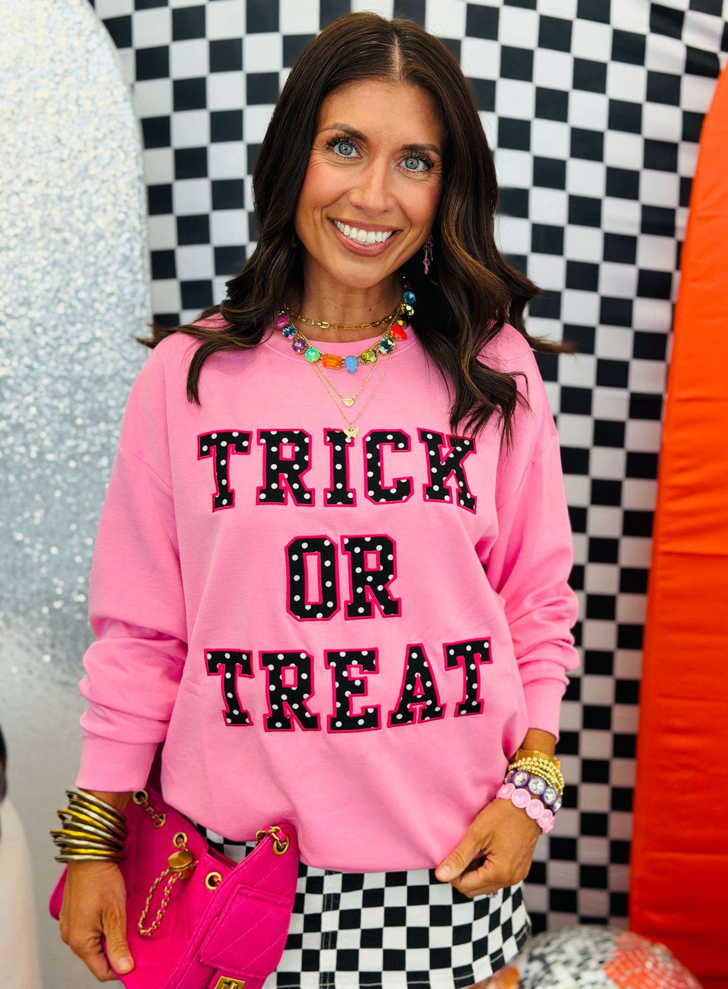 Trick Or Treat Polka Dot Patch Pullover (Reg. and Plus)