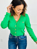 Green Welt Sweater Cardigan (Reg)