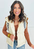 Ivory Embroidered Puffer Vest (Reg & Plus)