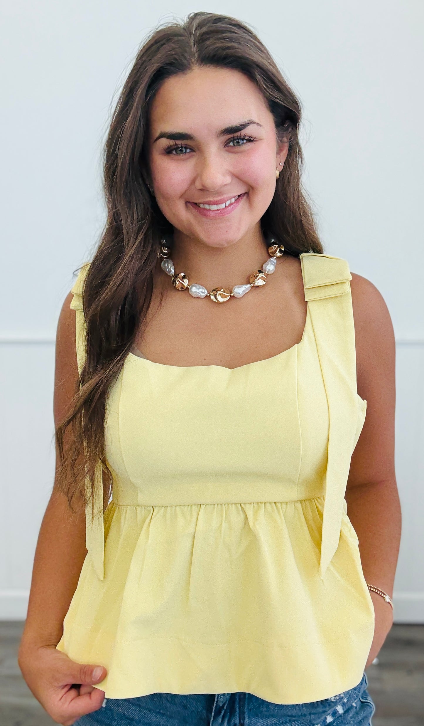 Yellow Side Zip Cami Top (Reg.)