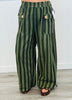 Green Stripe Cargo Pants (Reg & Plus)