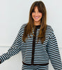 Striped Button Down Sweater Cardigan (Reg.) - 3 Colors