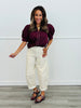 Tan Striped Comfort Stretch Barrel Jeans (Reg.)