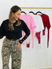 Cotton Lace Long Sleeve Bodysuit (Reg.)- 6 Colors