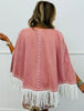 Pink Fringe Detail Open Cape Jacket (Reg.)