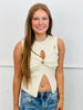 Ribbed Knit Cut Out Sleeveless Top (Reg.)-6 Colors