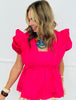 Pintuck Detail Peplum Top (Reg & Plus) - 4 Colors