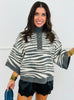 Charcoal Animal Print Wool Blend Sweater Top (Reg.)