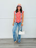 Denim Ribbon Insert Crochet Sweater Vest Top (Reg.)