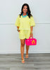 Lemon Contrast Trim Tee & Shorts Set (Reg.)