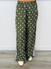 Olive Polka Dot Side Striped Jacket & Pants Set (One Size)