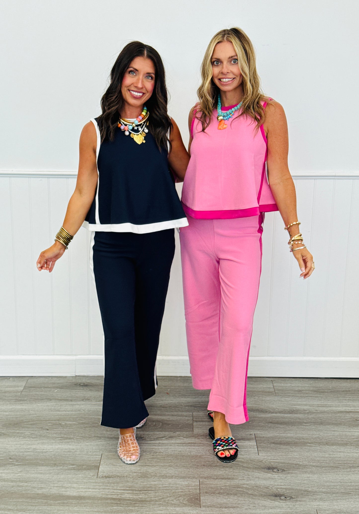 High Waist Side Stripe Pants (Reg.) - 2 Colors