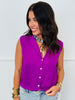 Knotted Collared Sleeveless Top (Reg.)-5 Colors