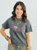 Charcoal Loved Bow John 3:16 Graphic Tee (Reg. and Plus)