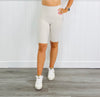 Cream Grey High Waist Bike Shorts (Reg. and Plus)