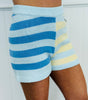 Half & Half Contrast Striped Knit Shorts (Reg. and Plus)
