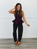 Wine Sleeveless Peplum Top (Reg.)