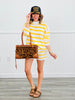 Off White/Yellow Striped Long Sleeves & Shorts Set (Reg.)