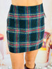Tartan Plaid Back Zip Mini Skirt (Reg.) - 2 Colors