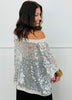 Silver Sequin Boxy Top (Reg. and Plus)