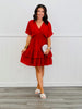Red Smocked Waist Mini Dress (Reg & Plus)