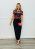 Fuchsia Leopard Mesh Short Sleeve Top (Reg.)