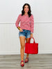 Red/White Striped Long Sleeve Top (Reg.)