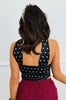Black/White Polka Dot Scarf Top (Reg.)